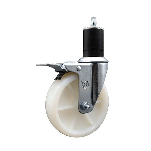 5'' SS Nylon Swivel 1-3/4'' Expand Stem Caster Total Lock Brake